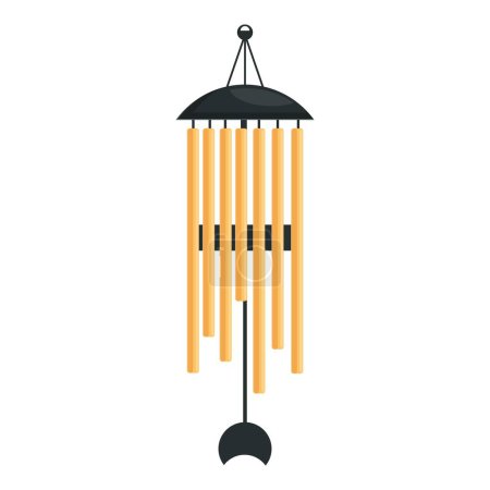 Metal wind chime icon cartoon vector. Sound nature wind. Cloud summer vacation
