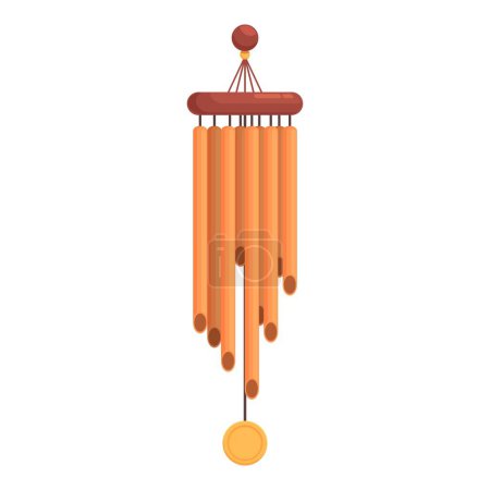 Decoration wind chime icon cartoon vector. Cloud vacation cool. Sky style image