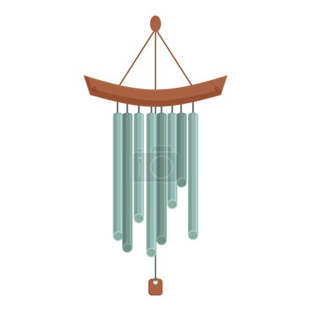 Bell wind chime icon cartoon vector. Asian hang decoration. Vacation festival