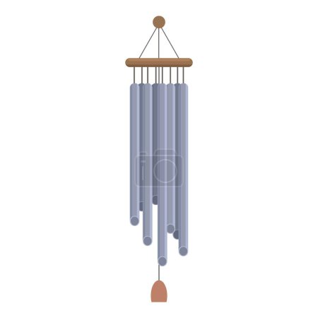 Asian wind chime icon cartoon vector. Sound nature hang. Sky style painted