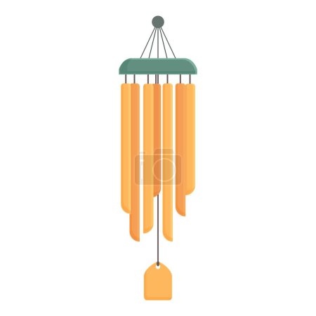 Instrument wind chime icon cartoon vector. Vacation festival. Cool bell cloud