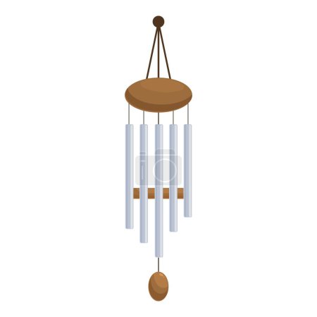 Hang wind chime icon cartoon vector. Vacation fair. Traditional painted