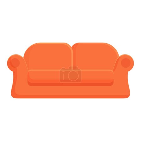 Moderno icono de sofá naranja vector de dibujos animados. Tienda de descuento en línea. Tienda de muebles