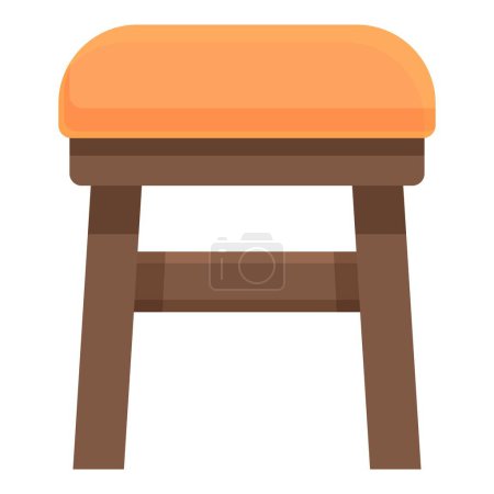Rückenloses Stuhl-Symbol Cartoon-Vektor. Showroom-Verkauf. Möbelhaus Outlet