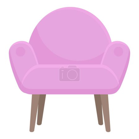 Color rosa suave sillón icono vector de dibujos animados. Descuento online. Muebles tienda interior