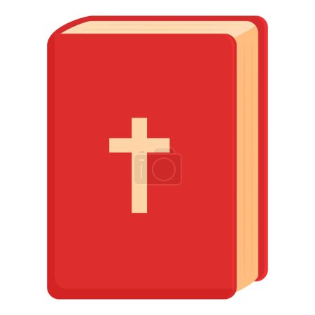 Ilustración de Libro de la Biblia roja icono vector de dibujos animados. Fiesta de celebración. Copa de fiesta católica - Imagen libre de derechos