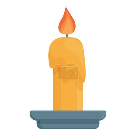 Ilustración de Válvula ardiente icono de pie vector de dibujos animados. Feliz celebración. Biblia católica - Imagen libre de derechos