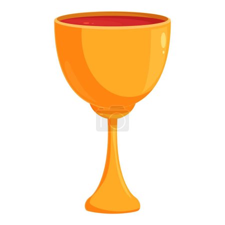 Ilustración de Copa de oro bebida icono vector de dibujos animados. Feliz celebración. Jesús religión vacaciones - Imagen libre de derechos
