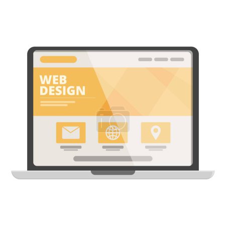 Téléchargez les illustrations : Web design html icône dessin animé vecteur. Code seo pc. Codeur de tampon moteur - en licence libre de droit
