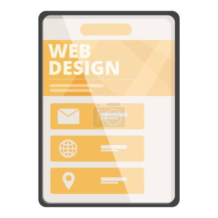 Téléchargez les illustrations : Outil de conception Web icône dessin animé vecteur. Site entreprise moderne. Marketing en ligne - en licence libre de droit