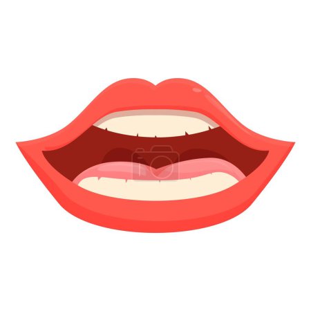 Illustration for Normal open mouth icon cartoon vector. Sexy red lips. Organ dental structure - Royalty Free Image