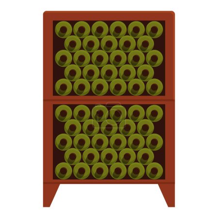 Vector de dibujos animados icono del cajón de producción de vino. Muebles de madera. Bodega fabricante de vino