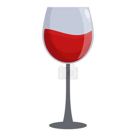 Glass of red wine icon cartoon vector. Festive alcohol drink. Modern person organic
