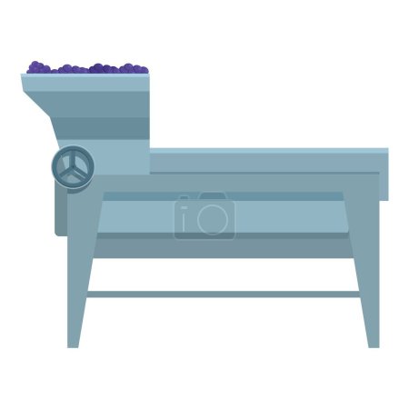Grapes process icon cartoon vector. Wine production equipment. Natural product