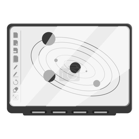 Digitales interaktives Board-Symbol Cartoon-Vektor. Informationsanzeige. Lehrer taktil