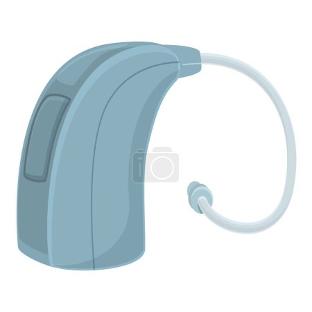 Ilustración de Color azul audífono icono vector de dibujos animados. Nivel ruidoso. Órgano de silencio acústico - Imagen libre de derechos