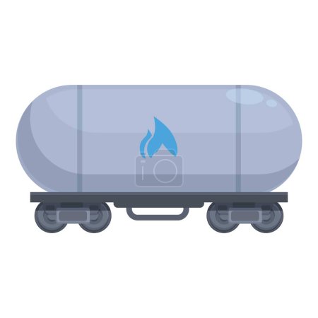 Gas wagon tank icon cartoon vector. Production pipeline station. Fuel tanker stove