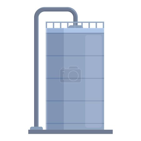 Illustration for Gas station tank icon cartoon vector. Depot gasline. Reservoir container - Royalty Free Image