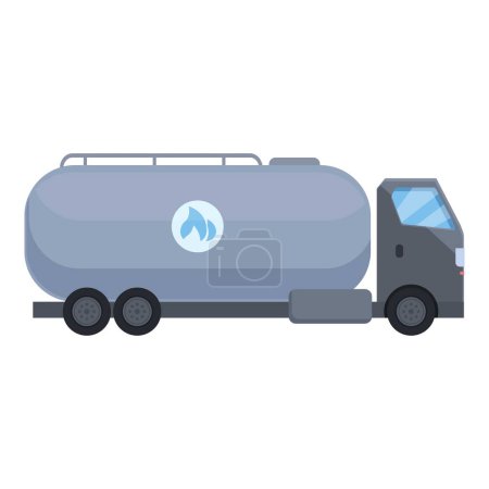 Camión de transporte de gas icono vector de dibujos animados. Sector de la energía de entrega. Máquinas elementales