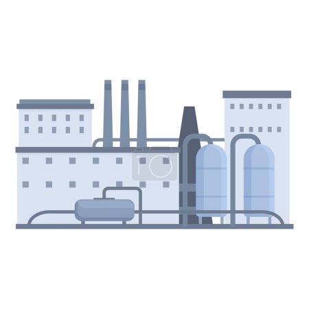 Illustration for Gas production factory icon cartoon vector. Energy sector metal. Refining facility - Royalty Free Image