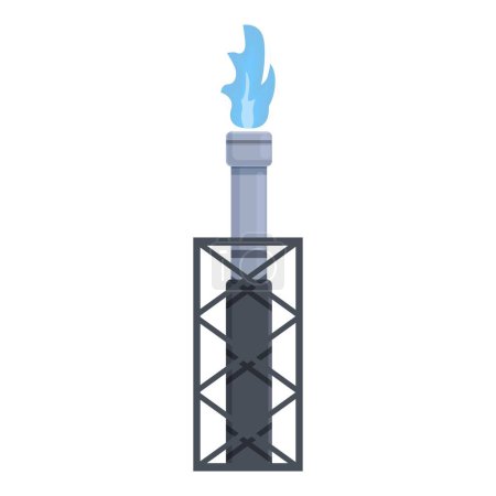 Téléchargez les illustrations : Vecteur de dessin animé icône de tuyau de gaz de feu. Secteur énergie. Réseau de machines du site - en licence libre de droit