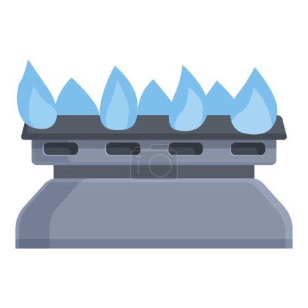 Illustration for Burning stove gas icon cartoon vector. Platform depot fire. Reservoir flame - Royalty Free Image