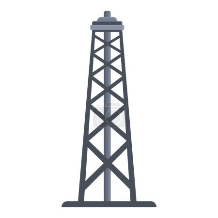 Ilustración de Torre de la plataforma de gas icono vector de dibujos animados. Llama natural. Sector energético - Imagen libre de derechos