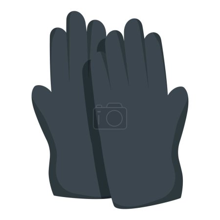 Illustration for Coal mining gloves icon cartoon vector. Cart trolley wagon. Rock energy fossil - Royalty Free Image
