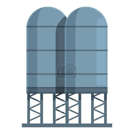Coal mining water tanks icon cartoon vector. Cart wagon. Industrial energy sector