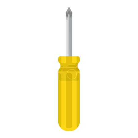 Illustration for Screwdriver icon cartoon vector. Fix element equipment. Head cross driver - Royalty Free Image