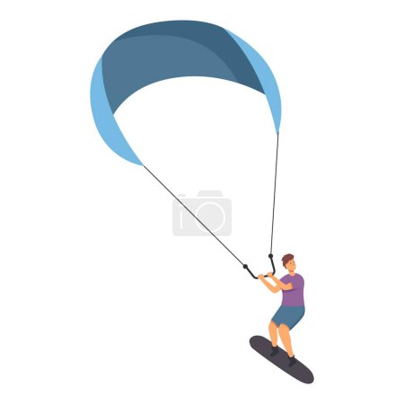 Freestyle action icon cartoon vector. Person speed surfing. Jump wind sport
