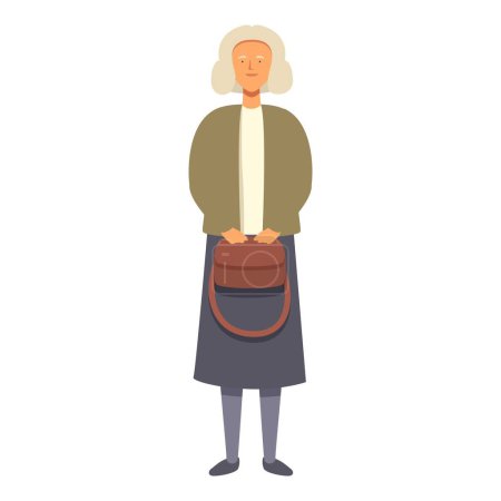 Heureux sourire grand-mère icône dessin animé vecteur. Heureuse personne âgée. Parc pédestre