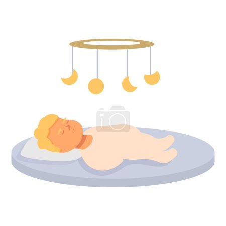 Babyschlafende Ikone Cartoon-Vektor. Niedliche Säugling entspannen. Müde Eltern schlafen