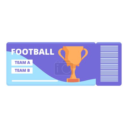 Football ticket final cup icon cartoon vector. Gold match. Participate reward