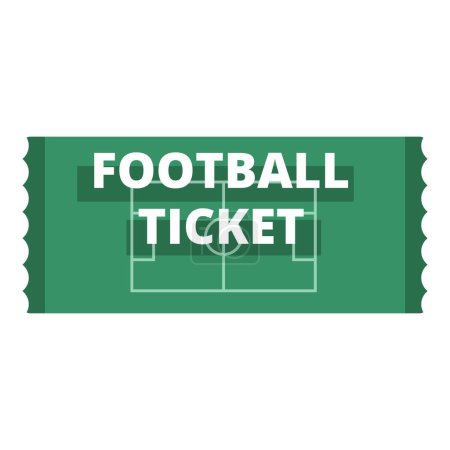 Grüne Fußball-Ticket-Symbol Cartoon-Vektor. Kartenliga vip. Spiel-Turnier