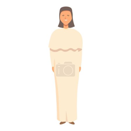 Religion education icon cartoon vector. Cute girl priest. Marriage wine party