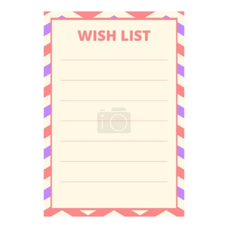 Ilustración de Lista de deseos icono de la tarjeta vector de dibujos animados. Nueva aplicación en línea. Bola de servicio deseo - Imagen libre de derechos