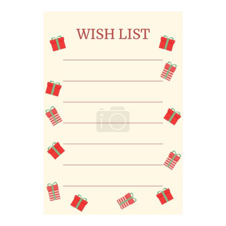 Ilustración de Lista de deseos cajas de regalo icono vector de dibujos animados. Servicio web. Deseo roster app - Imagen libre de derechos