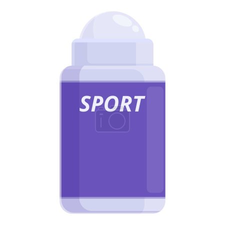 Sport roll on deodorant icon cartoon vector. Men style. Body cosmetic glass