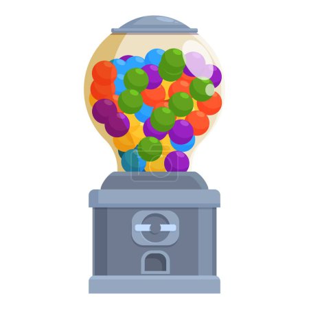 Grey plastic bubblegum machine icon cartoon vector. Colorful object. Retro equipment