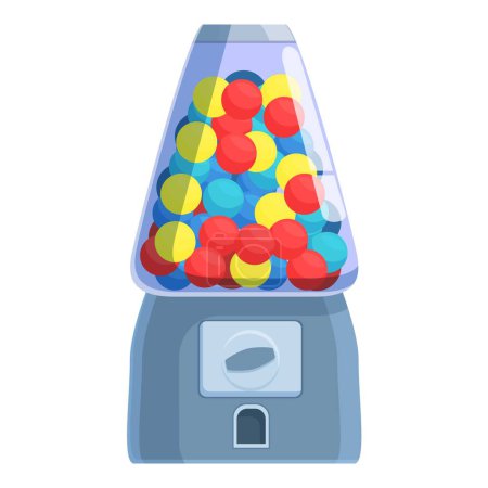 Grey bubblegum machine icon cartoon vector. Slot equipment. Sugar object