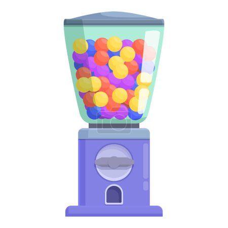 Colorido bubblegum máquina icono vector de dibujos animados. Juguete expendedor de caramelos. Azúcar dulce