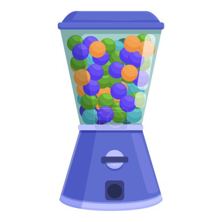 Candy machine icon cartoon vector. Slot equipment. Sugar candy ball