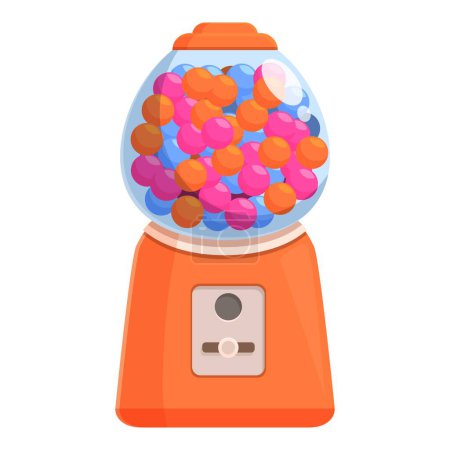 Colorful machine slot icon cartoon vector. Bubblegum equipment. Candy ball