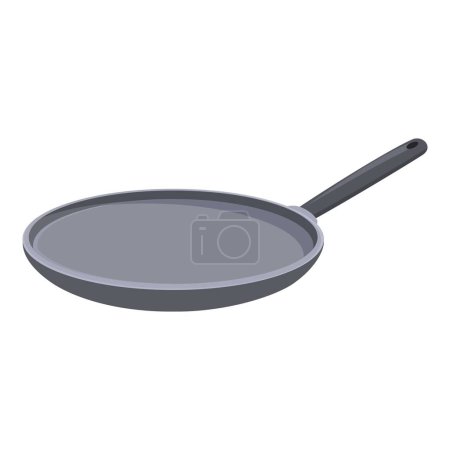 Gourmet small pan icon cartoon vector. Steel material. Sign pot domestic
