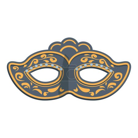 Illustration for Stage fun mask icon cartoon vector. Festive fashion italy. Carnival mask - Royalty Free Image