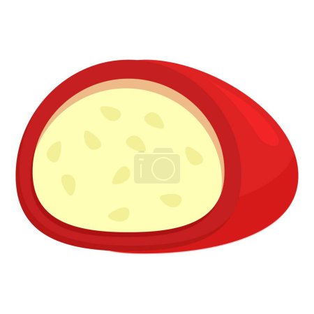 Red mochi icon cartoon vector. Snack meal. Ice cream chocolate