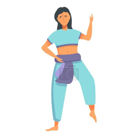 Indian girl dancer icon cartoon vector. Culture lady. Costume pose show