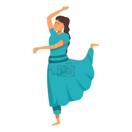 Asian dancer icon cartoon vector. Indian girl culture. Style dancing
