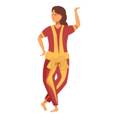 Indian dancer lady icon cartoon vector. Decorative ornate. Costume show
